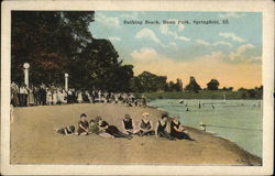 Bathing Beach, Bunn Park Postcard