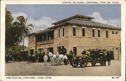 Fire Station,Cristobal, Canal Zone Postcard