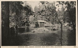 Swimming Pool, Sequoia Gardens Santa Cruz, CA Postcard Postcard Postcard