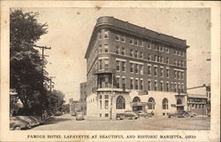 Famous Hotel Lafayette at Beautiful and Historic Marietta, Ohio Postcard