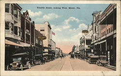 Twelfth Street Looking West Miami, FL Postcard Postcard Postcard