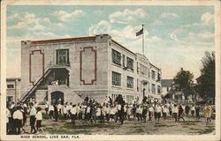 High School Building Postcard