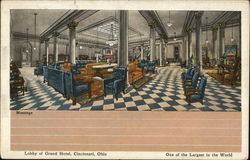 Lobby of Grand Hotel Postcard