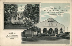 Radium Bath House and Home of Will Rogers Claremore, OK Postcard Postcard Postcard