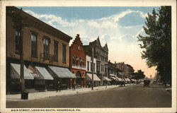 Main Street Looking South Honesdale, PA Postcard Postcard Postcard