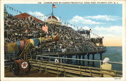 Cannon Used by Human Projectile, Steel Pier Postcard