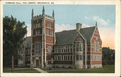 Hubbard Hall, The Library Postcard