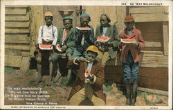 Go "Way Meloncholy" Black Americana Postcard Postcard Postcard