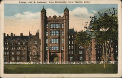 Phelps Hall & Gateway, Yale University Postcard