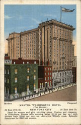 Martha Washington Hotel For Women New York, NY Postcard Postcard Postcard