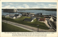 Power Dam, Mississippi River Keokuk, IA Postcard Postcard Postcard