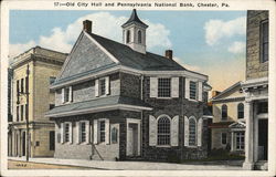 Old City Hall and Pennsylvania National Bank Chester, PA Postcard Postcard Postcard