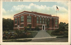 High School Wellesley, MA Postcard Postcard Postcard