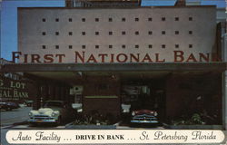 First National Bank Drive-In Postcard