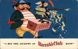 I Hit the Jackpot at Harrah's Club Reno Nevada Postcard Postcard Postcard