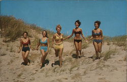 Girls In Bathing Suits on Sand Dune Swimsuits & Pinup Postcard Postcard Postcard