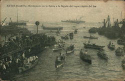 Movimiento en la Bahia a la Llegada del Vapor Rapido del Sur Postcard