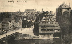 Maxbrucke mit Burg Nurnberg, Germany Postcard Postcard Postcard