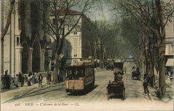 L'Avenue de la Gare Nice, France Postcard Postcard Postcard