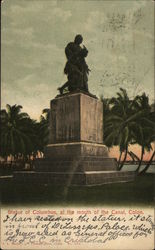 Statue of Columbus, at the Mouth of the Canal Colon, Panama Postcard Postcard Postcard