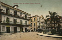 Cathedral Plaza and Bishops Palace Postcard