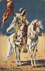 Man on Arabian Horse Postcard