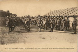 British Camp - Arrival of a Detachment of British Troops Postcard