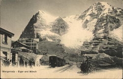 Eiger and Monch Mountains Wengernalp, Switzerland Postcard Postcard Postcard