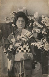 Woman in Asian Costume Postcard