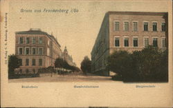 Gruss aus Frankenberg i/Sa Realschule, Humboldtstrasse, Burgerschule Postcard