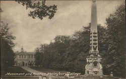 Haileybury College - Monument and Avenue Hertford, England Postcard Postcard Postcard