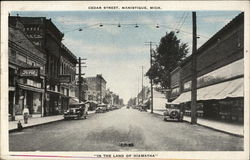 Looking Along Cedar Street Postcard