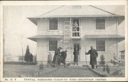 Typical Barracks - Clean Up Time - Reception Center Postcard