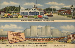 Covey's New America Motel & Coffee Shop Salt Lake City, UT Postcard Postcard Postcard