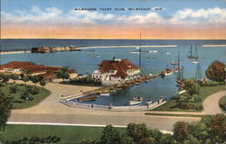 View of Yacht Club Milwaukee, WI Postcard Postcard Postcard