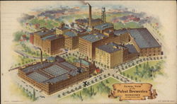 Aerial View of Pabst Breweries Milwaukee, WI Postcard Postcard Postcard