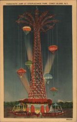 Parachute Jump at Steeplechase Park, Coney Island New York, NY Postcard Postcard Postcard