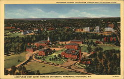 Aeroplane View, Johns Hopkins University, Homewood Postcard