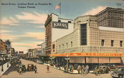 Street Scene Looking North on Franklin Street Postcard