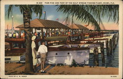 Pier Five and Part of Gulf Stream Fishing Fleet Postcard