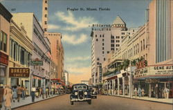 Looking Along Flagler Street Postcard