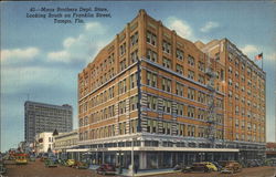 Maas Bothers Dept. Store, looking south on Franklin Street Postcard