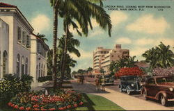 Lincoln Road, Looking West From Washington Avenue Postcard