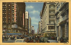 Daily Crowds - Seventh at Broadway Los Angeles, CA Postcard Postcard Postcard