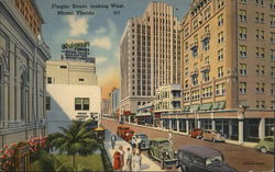 Flagler Street, looking west, Miami, Florida Postcard Postcard Postcard