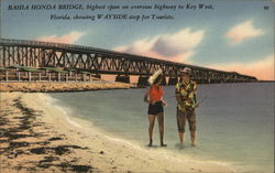 Bahia Honda Bridge, highest span on overseas highway to Key West Florida Postcard Postcard Postcard