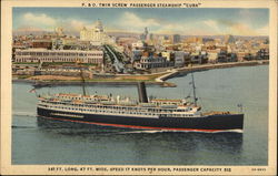 P&O Twin Screw Passenger Steamship "Cuba" Steamers Postcard Postcard Postcard