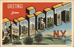 Greetings From Endicott, N.Y. Postcard