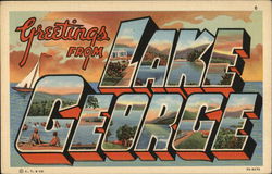 Greetings from Lake George New York Postcard Postcard Postcard