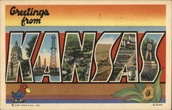 Greetings From Kansas Postcard